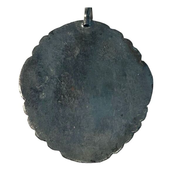 Beaded Statement Necklace Black Silver Tone Metal Pendent Choker Adjustable - Picture 3 of 4